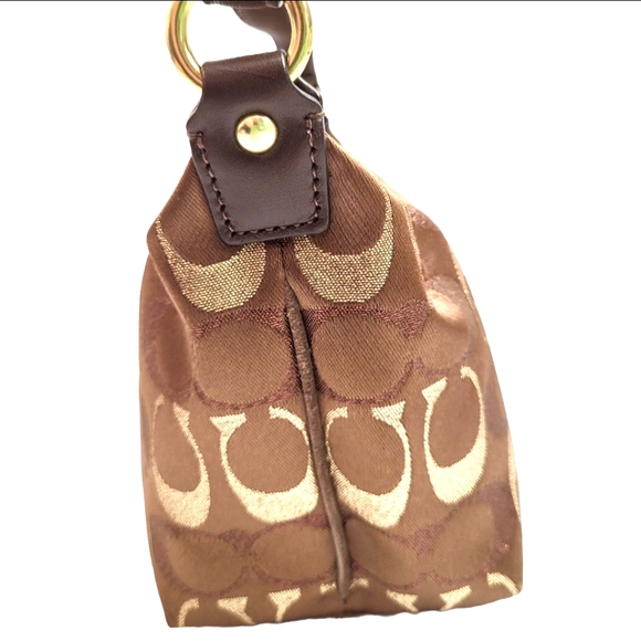 Coach Satchel Brown Metallic Vintage Signature Handbag Y2K - Picture 5 of 12